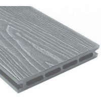 Террасная доска ДПК универсальная шовная с тиснением Серый Террасная доска ДПК универсальная шовная с тиснением Серый